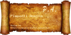 Pimpedli Anetta névjegykártya